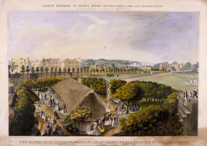Framed Print : Abbey Tavern, St Johns Wood, London, c1870. Artist: James Barnett Framed Print : Abbey Tavern, St Johns Wood, London, c1870. Artist: James Barnett