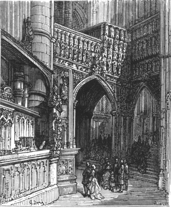 Framed Print : In the Abbey - Westminster, 1872. Creator: Gustave Doré Framed Print : In the Abbey - Westminster, 1872. Creator: Gustave Doré