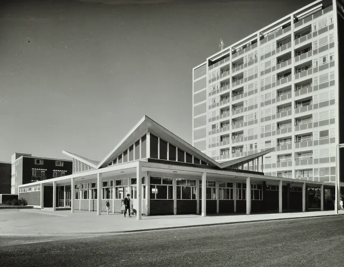 Framed Print : Abbey Wood Estate, Woolwich, London: exterior of youth club, 1964. Creator: Unknown Framed Print : Abbey Wood Estate, Woolwich, London: exterior of youth club, 1964. Creator: Unknown