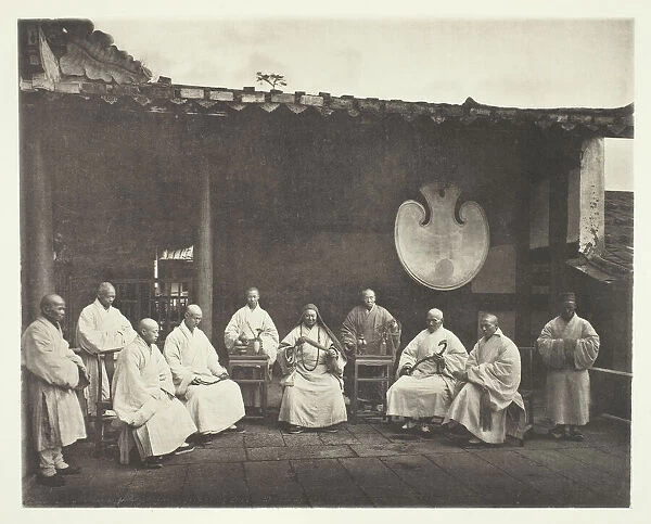 The Abbot and Monks of Kushan, c. 1868. Creator: John Thomson