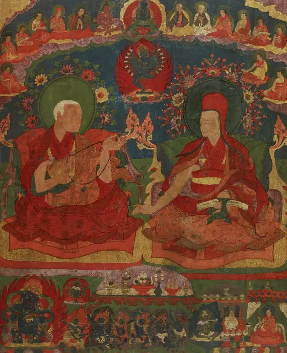Framed Print : Abbots of the Ngor Monastery, late 16th century. Creator: Unknown Framed Print : Abbots of the Ngor Monastery, late 16th century. Creator: Unknown