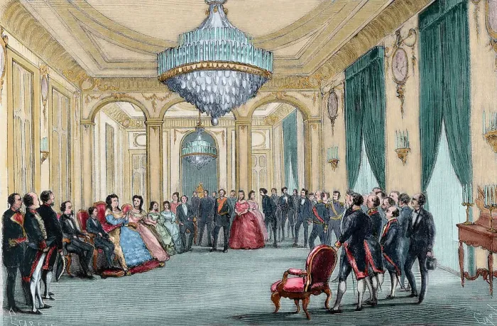 Framed Print : Abdication of Isabella of Bourbon in favour of her son Alphonse XII, Paris, France, June 25, 1870. Creator: Capuz Framed Print : Abdication of Isabella of Bourbon in favour of her son Alphonse XII, Paris, France, June 25, 1870. Creator: Capuz