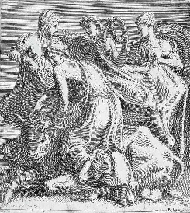 Framed Print : The Abduction of Europa, mid-16th century. Creator: Leon Davent Framed Print : The Abduction of Europa, mid-16th century. Creator: Leon Davent