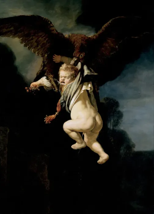 Framed Print : The Abduction of Ganymede, 1635. Artist: Rembrandt van Rhijn (1606-1669) Framed Print : The Abduction of Ganymede, 1635. Artist: Rembrandt van Rhijn (1606-1669)