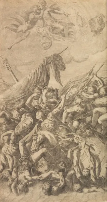 Framed Print : The Abduction of Helen, 1547. Creator: Andrea Schiavone Framed Print : The Abduction of Helen, 1547. Creator: Andrea Schiavone