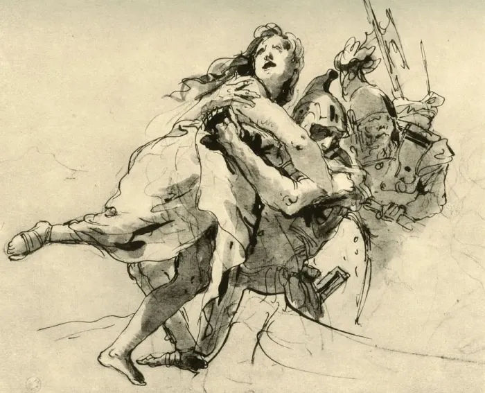 Framed Print : The Abduction of Helen (?), mid 18th century, (1928). Artist: Giovanni Battista Tiepolo Framed Print : The Abduction of Helen (?), mid 18th century, (1928). Artist: Giovanni Battista Tiepolo