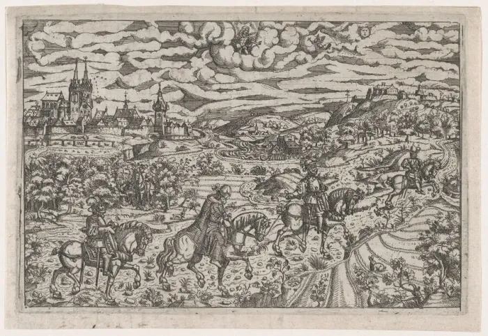 Framed Print : The Abduction of Hieronymus Paumgartner, ca. 1545. Creator: Mathias Zundt Framed Print : The Abduction of Hieronymus Paumgartner, ca. 1545. Creator: Mathias Zundt