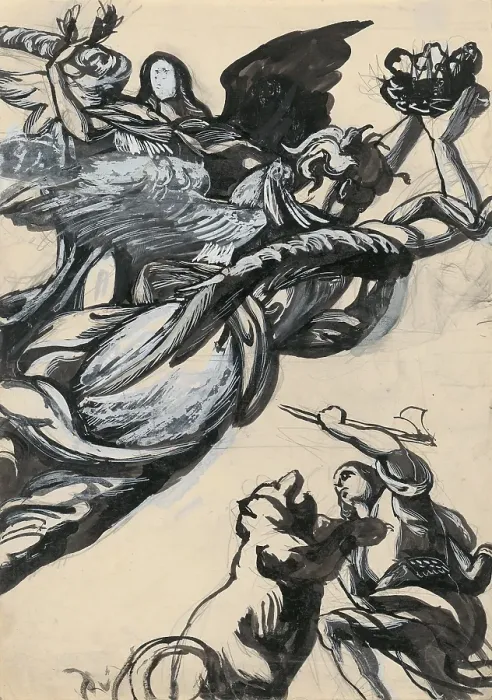 Framed Print : Abduction by a Monster, 1940-1944. Creator: Jan Novak