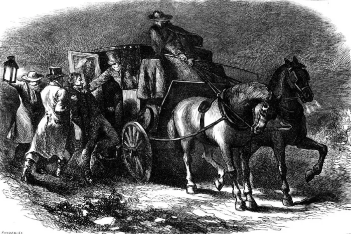 Framed Print : The Abduction of William Morgan, New York, USA, 1826 (c1880). Artist: Hooper Framed Print : The Abduction of William Morgan, New York, USA, 1826 (c1880). Artist: Hooper