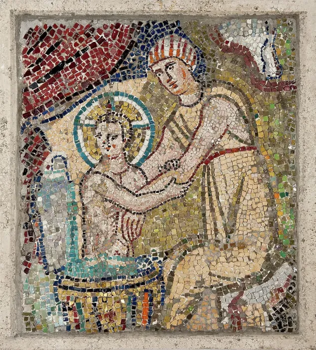 Framed Print : The ablution of the child, 705-707. Creator: Byzantine Master Framed Print : The ablution of the child, 705-707. Creator: Byzantine Master
