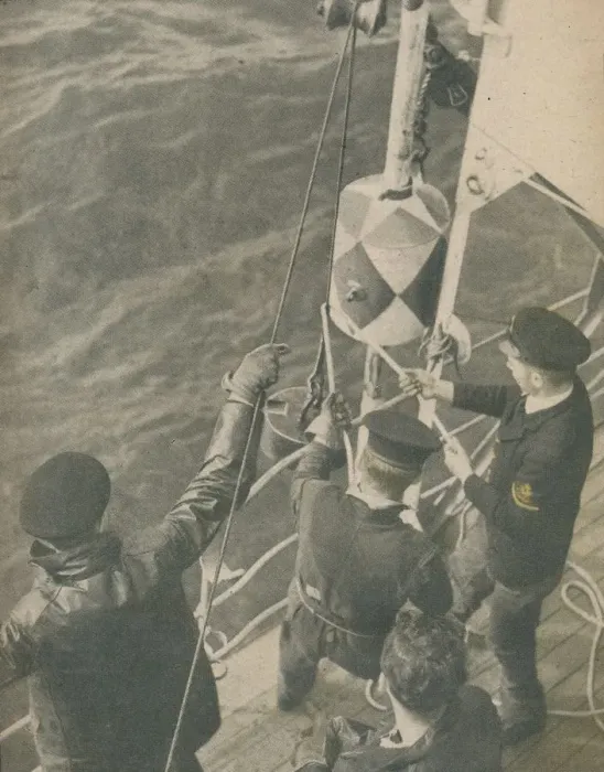 Framed Print : Aboard a British Minesweeper, 1945 Framed Print : Aboard a British Minesweeper, 1945