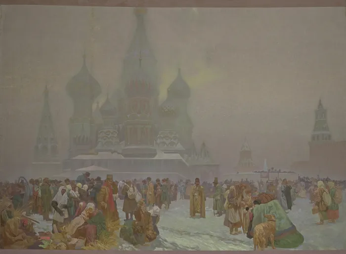 Framed Print : The Abolition of Serfdom in Russia (The cycle The Slav Epic), 1914. Creator: Mucha, Alfons Marie (1860-1939) Framed Print : The Abolition of Serfdom in Russia (The cycle The Slav Epic), 1914. Creator: Mucha, Alfons Marie (1860-1939)
