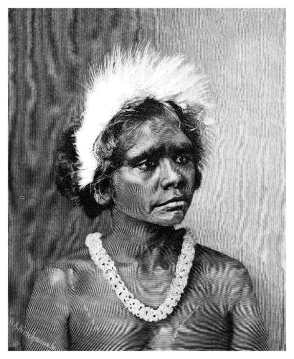 Framed Print : An Aboriginal Woman, 1886. Artist: WA Hirschmann