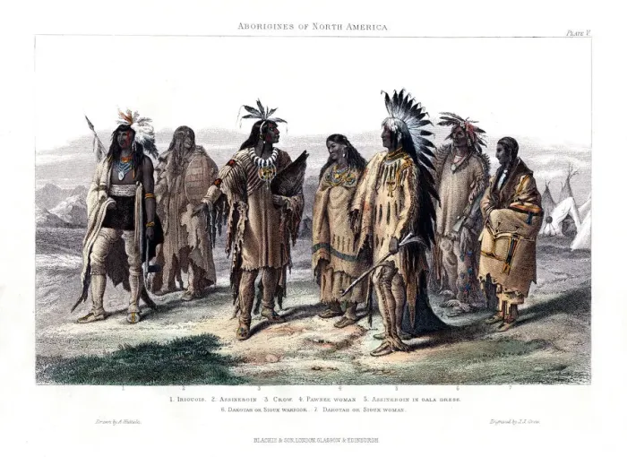 Framed Print : Aborigines of North America, 1873. Artist: JJ Crew Framed Print : Aborigines of North America, 1873. Artist: JJ Crew
