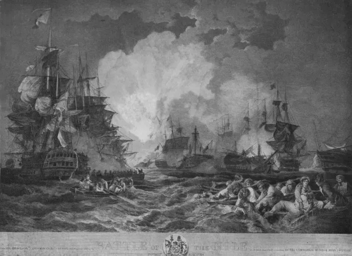 Framed Print : Aboukir Bay, c1799. Artist: Philip James de Loutherbourg Framed Print : Aboukir Bay, c1799. Artist: Philip James de Loutherbourg