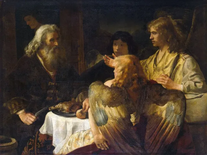 Framed Print : Abraham and the Three Angels, 1630s. Artist: Rembrandt Harmensz van Rijn Framed Print : Abraham and the Three Angels, 1630s. Artist: Rembrandt Harmensz van Rijn
