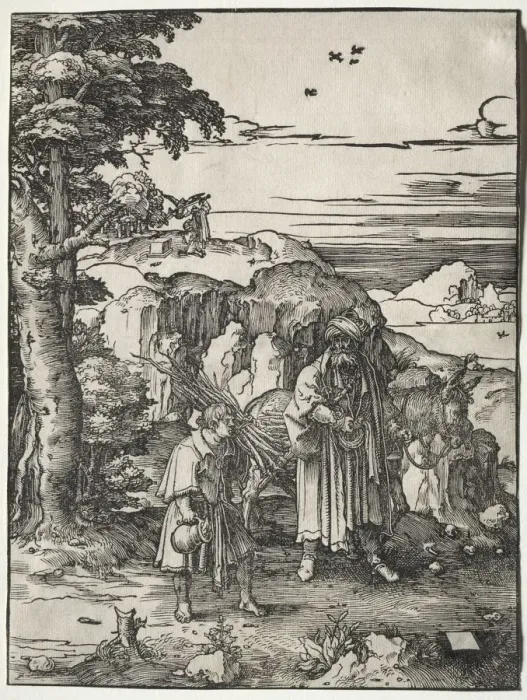 Framed Print : Abraham Going to Sacrifice Isaac, 1517-1519. Creator: Lucas van Leyden (Dutch, 1494-1533) Framed Print : Abraham Going to Sacrifice Isaac, 1517-1519. Creator: Lucas van Leyden (Dutch, 1494-1533)