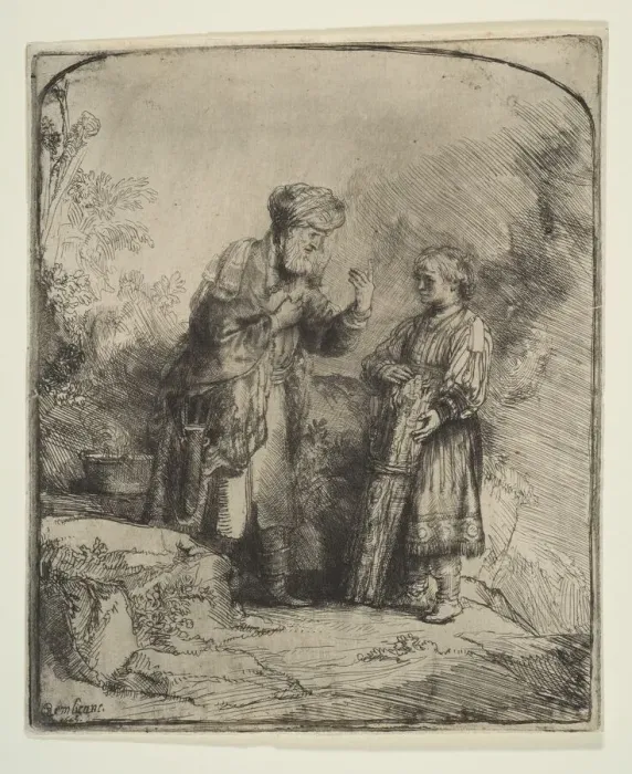 Framed Print : Abraham and Isaac, 1645. Creator: Rembrandt Harmensz van Rijn Framed Print : Abraham and Isaac, 1645. Creator: Rembrandt Harmensz van Rijn