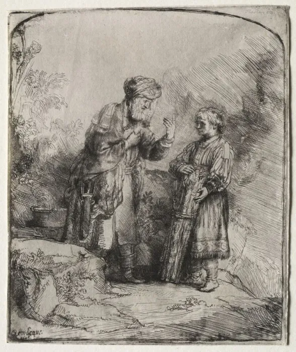 Framed Print : Abraham and Isaac, 1645. Creator: Rembrandt van Rijn (Dutch, 1606-1669) Framed Print : Abraham and Isaac, 1645. Creator: Rembrandt van Rijn (Dutch, 1606-1669)