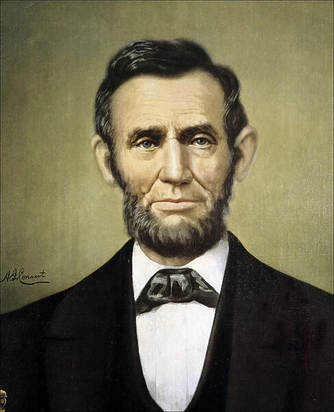 Abraham Lincoln (1809-1865) American politician and president of USA, oil by A. G