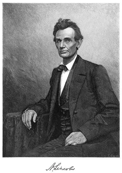 Abraham Lincoln (1809-1865), US president, 1860. Artist: T Cole