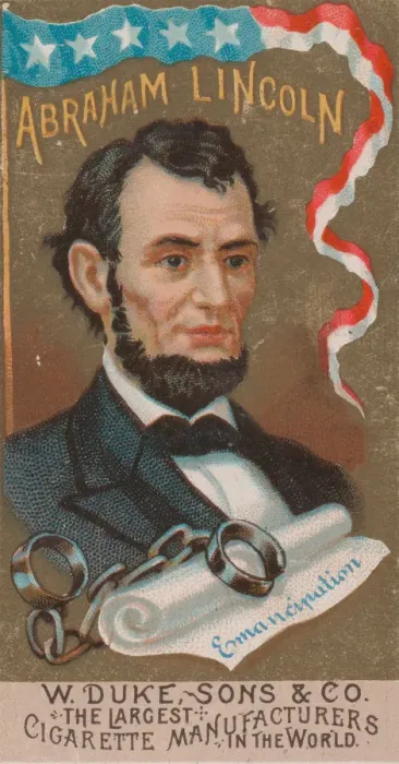 Framed Print : Abraham Lincoln, from the series Great Americans (N76) for Duke brand cigarettes, 1888 Framed Print : Abraham Lincoln, from the series Great Americans (N76) for Duke brand cigarettes, 1888