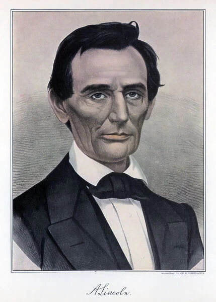 Abraham Lincoln, sixteenth President of the United States, 19th century. Artist: Currier and Ives