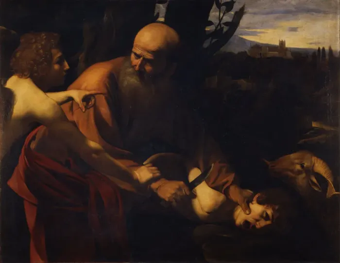 Framed Print : Abraham Sacrificing Isaac, 1603-1604. Artist: Caravaggio, Michelangelo (1571-1610) Framed Print : Abraham Sacrificing Isaac, 1603-1604. Artist: Caravaggio, Michelangelo (1571-1610)