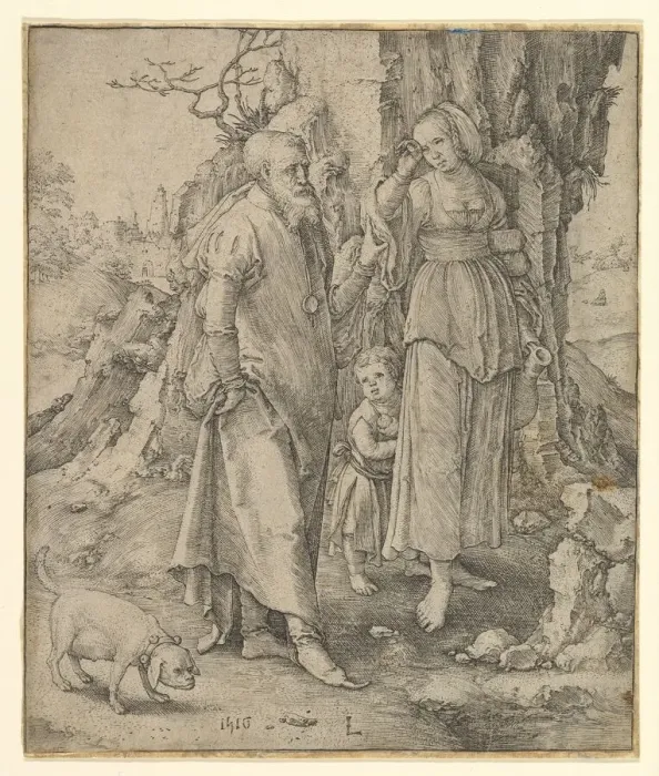 Framed Print : Abraham Sending Away Hagar, 1516. Creator: Lucas van Leyden Framed Print : Abraham Sending Away Hagar, 1516. Creator: Lucas van Leyden