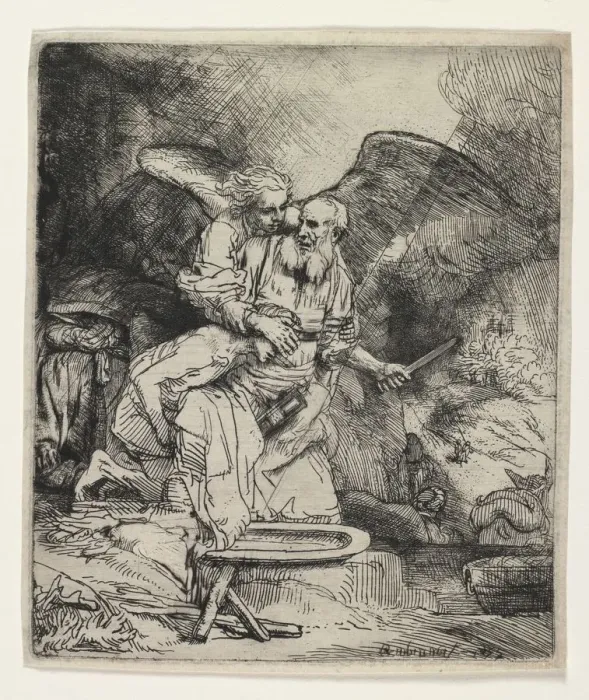 Framed Print : Abrahams Sacrifice, 1655. Creator: Rembrandt van Rijn (Dutch, 1606-1669)