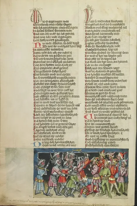 Framed Print : Abraham's Victory over the Four Kings; Weltchronik, about 1400-1410. Creator: Unknown Framed Print : Abraham's Victory over the Four Kings; Weltchronik, about 1400-1410. Creator: Unknown