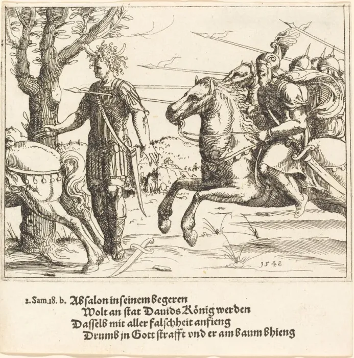 Framed Print : Absalom Slain by Joab, 1548. Creator: Augustin Hirschvogel Framed Print : Absalom Slain by Joab, 1548. Creator: Augustin Hirschvogel