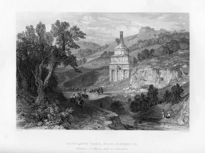 Framed Print : Absaloms Tomb, near Jerusalem, Israel, 1841. Artist: E Redclyffe Framed Print : Absaloms Tomb, near Jerusalem, Israel, 1841. Artist: E Redclyffe