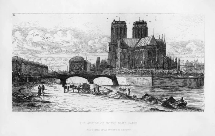 Framed Print : The abside (apse) of Notre Dame Cathedral, Paris, France, c19th century Framed Print : The abside (apse) of Notre Dame Cathedral, Paris, France, c19th century