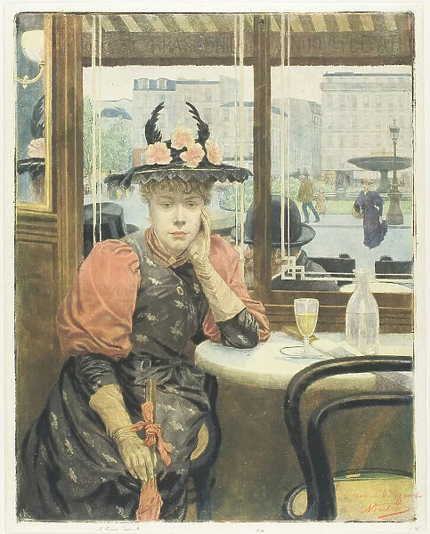 The Absinthe Drinker, c. 1890. Creator: Albert Emmanuel Bertrand