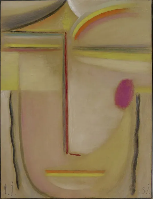 Framed Print : Abstract Head: Gold and Pink, 1931. Creator: Javlensky, Alexei, von (1864-1941)