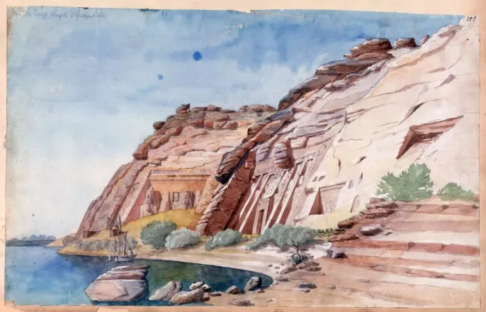 Framed Print : Abu Simbel, Egypt, 19th century. Artist: Nestor l Hote Framed Print : Abu Simbel, Egypt, 19th century. Artist: Nestor l Hote