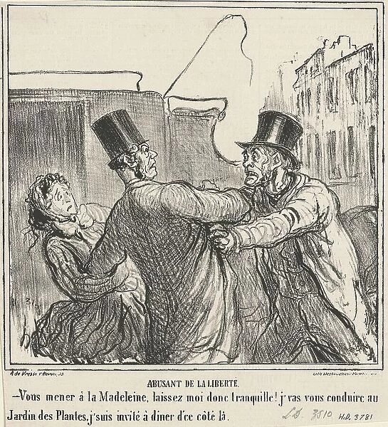 Abusant de la liberté, 19th century. Creator: Honore Daumier