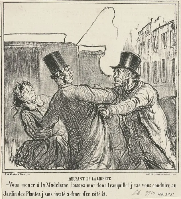 Framed Print : Abusant de la liberté, 19th century. Creator: Honore Daumier Framed Print : Abusant de la liberté, 19th century. Creator: Honore Daumier