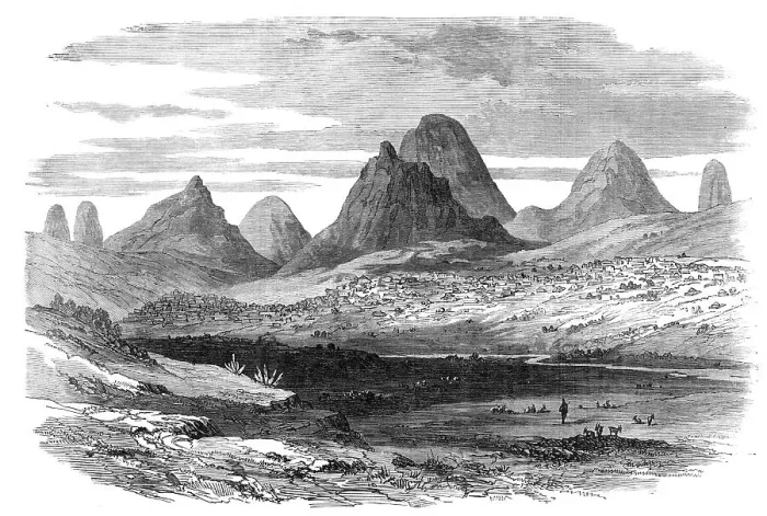 Framed Print : The Abyssinian Expedition: Adowa, from the road to Axum, 1868. Creator: Unknown Framed Print : The Abyssinian Expedition: Adowa, from the road to Axum, 1868. Creator: Unknown
