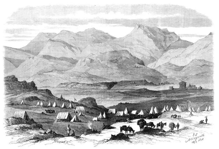 Framed Print : The Abyssinian Expedition: General Sir Robert Napier's camp at Adigerat, 1868. Creator: Unknown Framed Print : The Abyssinian Expedition: General Sir Robert Napier's camp at Adigerat, 1868. Creator: Unknown