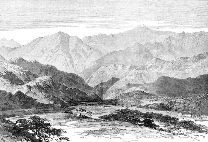 Framed Print : The Abyssinian Expedition: Koomailee, at the mouth of the pass leading to Senafe, 1868. Creator: Unknown Framed Print : The Abyssinian Expedition: Koomailee, at the mouth of the pass leading to Senafe, 1868. Creator: Unknown