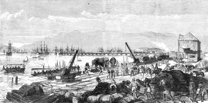 Framed Print : The Abyssinian Expedition: a sketch on the shore at Zulla, Annesley Bay, 1868. Creator: C. R Framed Print : The Abyssinian Expedition: a sketch on the shore at Zulla, Annesley Bay, 1868. Creator: C. R