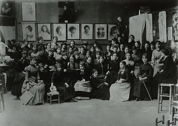 Academie Julian, Paris, group of art students, c1885, printed later. Creator: Unknown