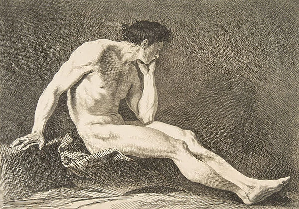 An 'Academie': Sitting Man, 1742-43. Creator: Carle van Loo