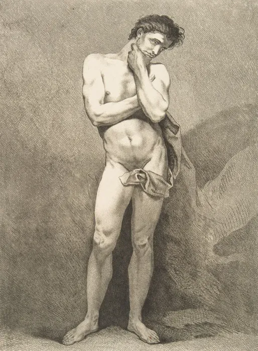 Framed Print : An Academie': Standing Man, 1742-43. Creator: Carle van Loo Framed Print : An Academie': Standing Man, 1742-43. Creator: Carle van Loo