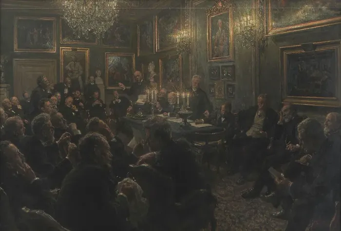 Framed Print : An academy council assembly at Charlottenborg in 1904, 1906-1908. Creator: Viggo Johansen Framed Print : An academy council assembly at Charlottenborg in 1904, 1906-1908. Creator: Viggo Johansen