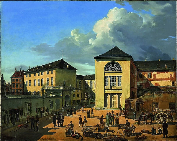 The Academy Courtyard (The Old Academy in Dusseldorf), 1831. Artist: Achenbach, Andreas (1815-1910)