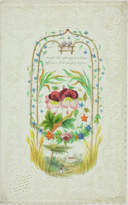 Framed Print : Accept this Offering (valentine), c. 1850. Creator: Joseph Addenbrooke Framed Print : Accept this Offering (valentine), c. 1850. Creator: Joseph Addenbrooke