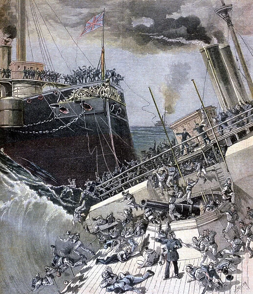 An Accident Aboard the Victoria, 22 June 1893. Artist: Henri Meyer